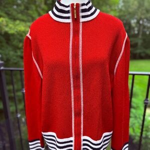 St.John Sport Front Zip Cardigan Sweater Sz XL